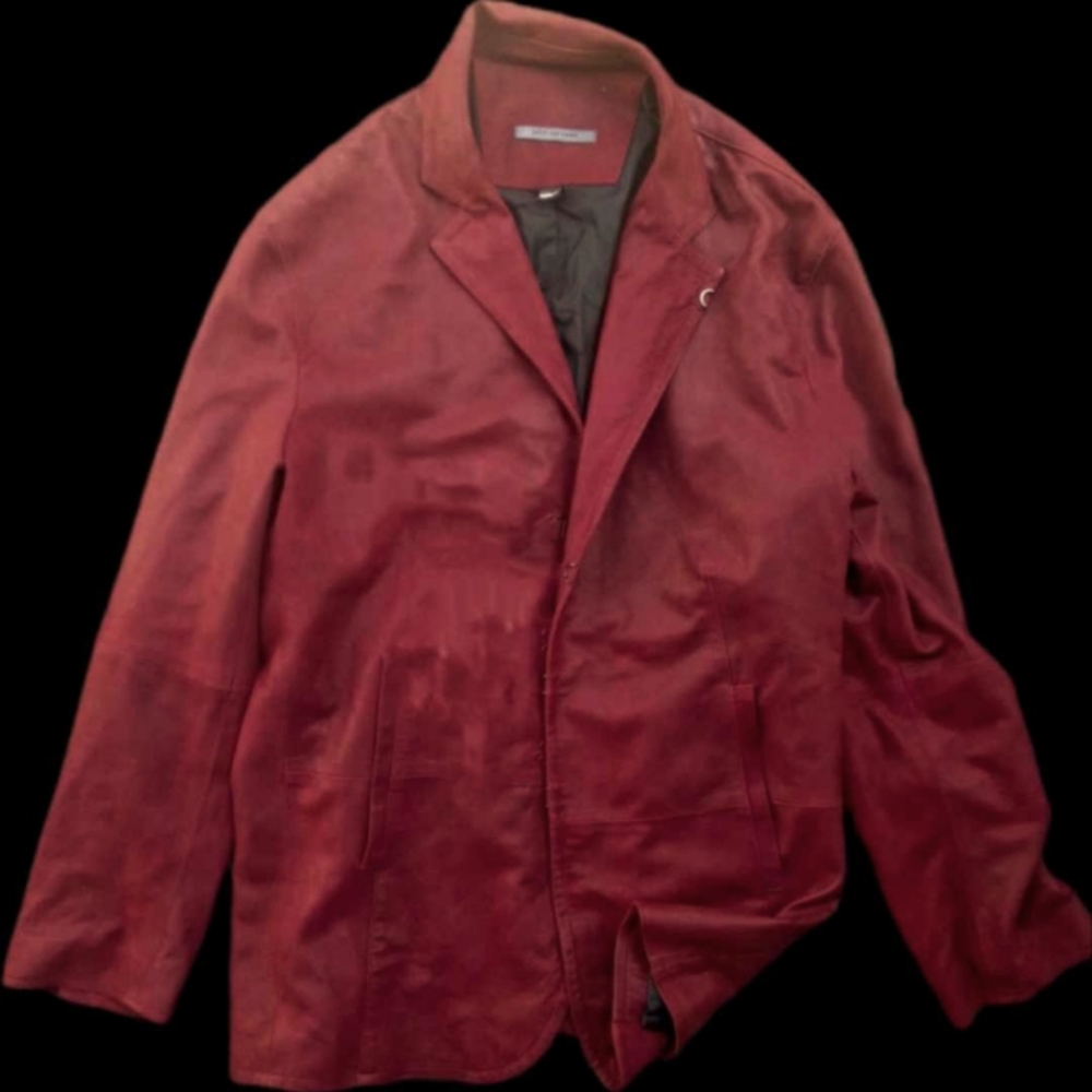 John Varvatos hook and bar suede jacket - Red